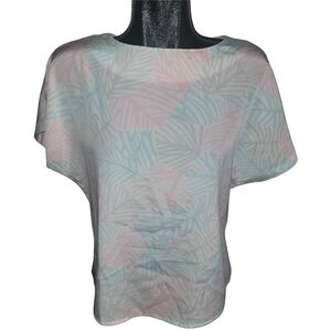 Vintage En Vogue Pastel Patterned Short Batwing Sleeve Top